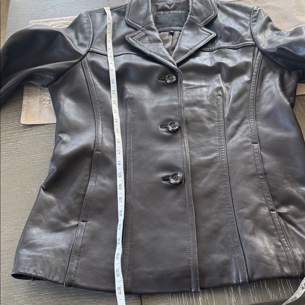 AVANTI NEW YORK Women’s Dark Brown Leather Jacket Coat Classic Versatile Size M - Picture 8 of 14